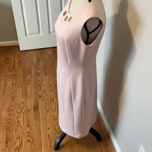 Calvin Klein Blush Pink stretch Comfort Dress 10. Beautiful well made dress - Picture 3 of 7